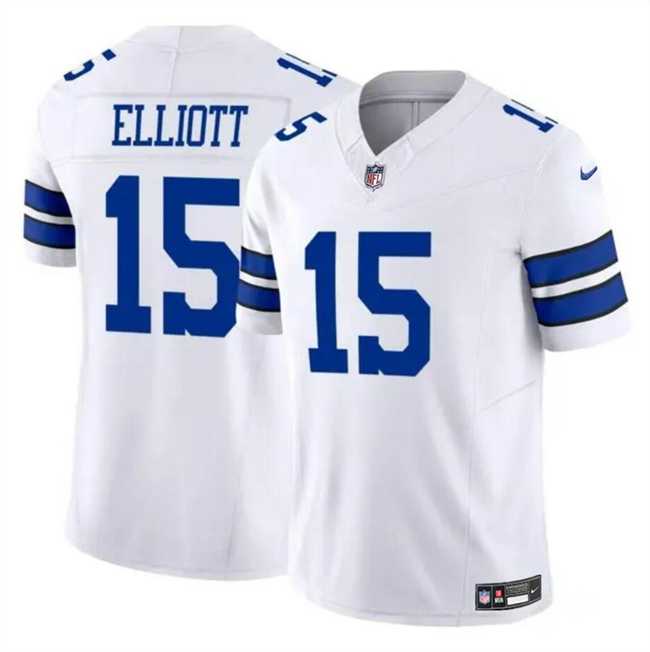 Men & Women & Youth Dallas Cowboys #15 Ezekiel Elliott White 2023 F.U.S.E Vapor Untouchable Limited Stitched Jersey->dallas cowboys->NFL Jersey